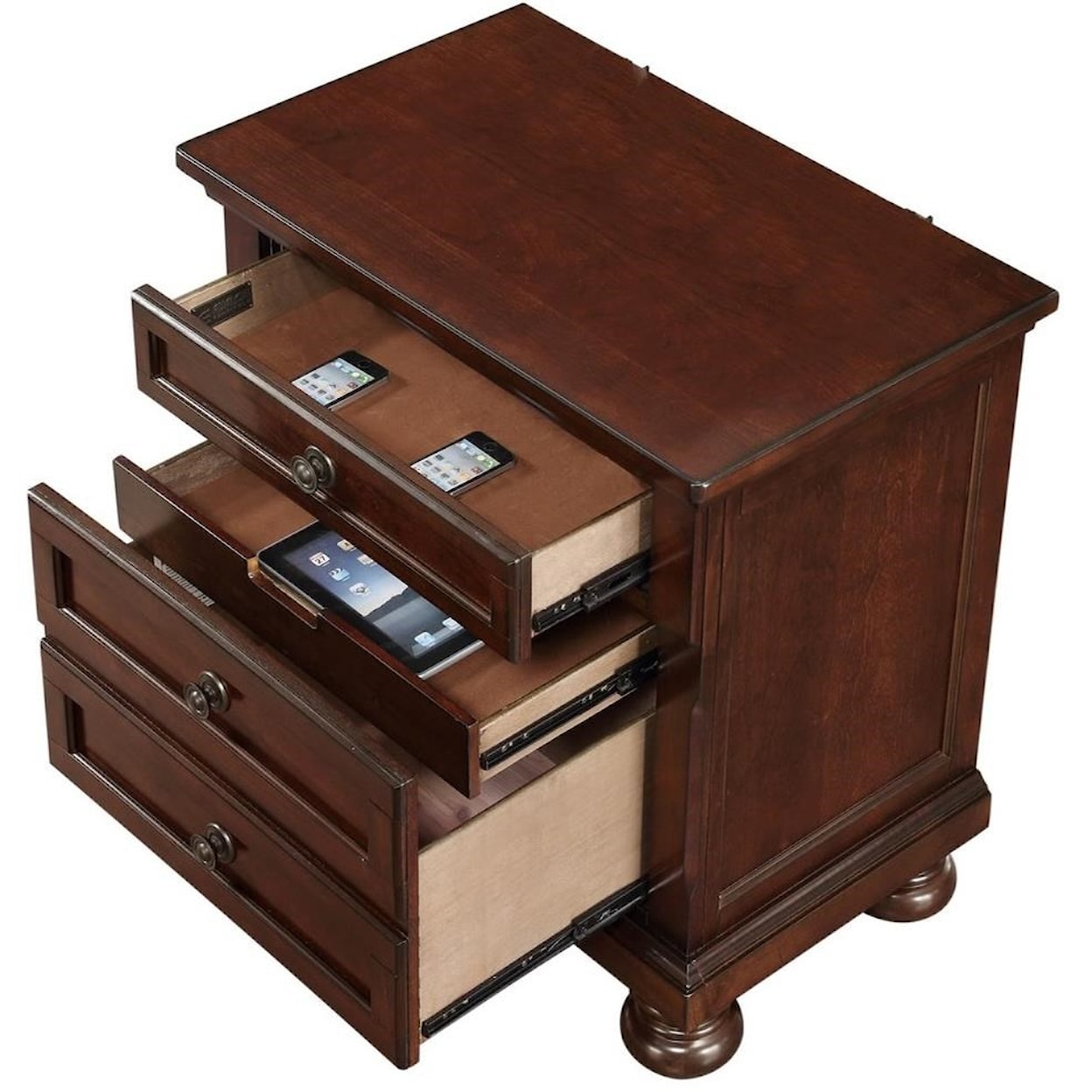Avalon Furniture Sophia B0961N 2-Drawer Nightstand w/ Hidden Drawer W/ USB