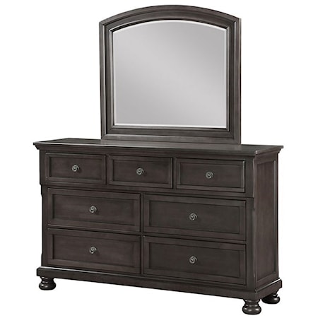 Dresser and Mirror Set