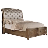 Upholstered King Storage Bed with 2 Drawers