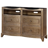 Transitional 4-Drawer Media Chest with Black Granite Top