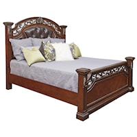 Queen Panel Bed w/ Acanthus Leaf Detailing