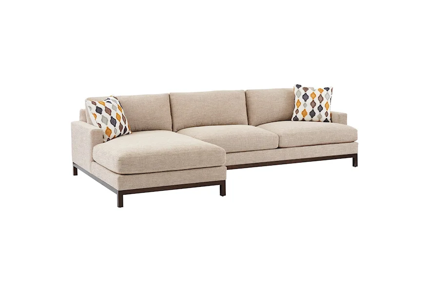Barclay Butera Upholstery 2-Pc Sectional w/ Bronze Base & LAF Chaise by Barclay Butera at Johnny Janosik