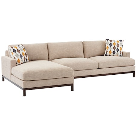 2-Pc Sectional w/ Bronze Base & LAF Chaise