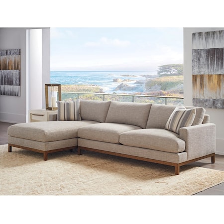 2-Pc Sectional w/ Brass Base & LAF Chaise