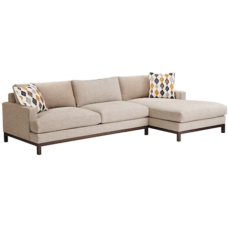 2-Pc Sectional w/ Bronze Base & RAF Chaise