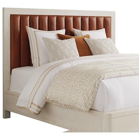 Cambria Queen Upholstered Headboard in Tan Leather