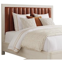 Cambria King Upholstered Headboard in Tan Leather