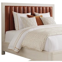 Cambria California King Upholstered Headboard in Tan Leather