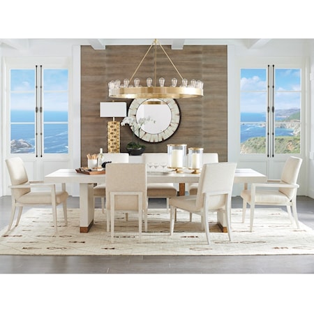 9-Piece Dining Set with Upholstered Chairs