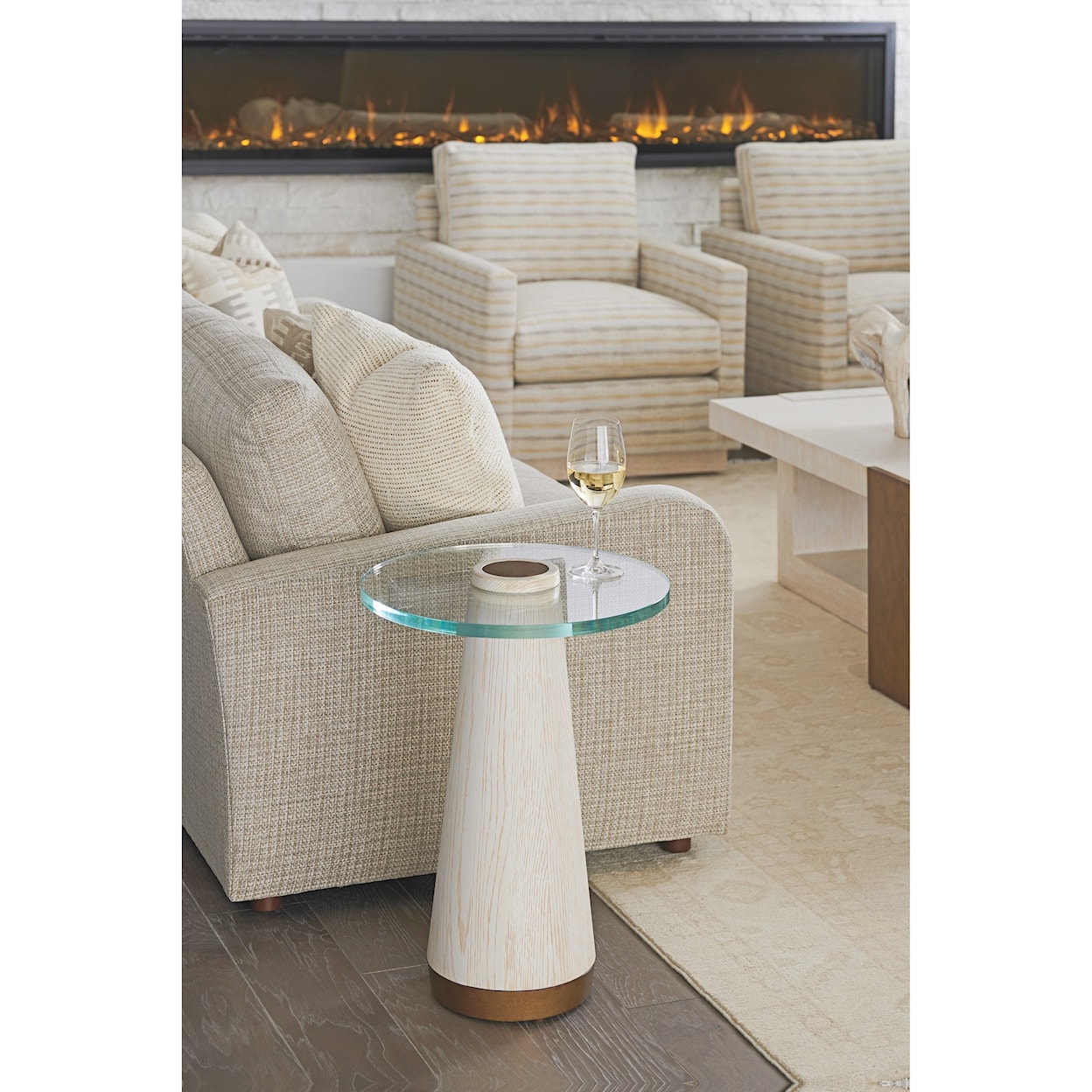 Barclay Butera Carmel Castlewood Glass Top Accent Table