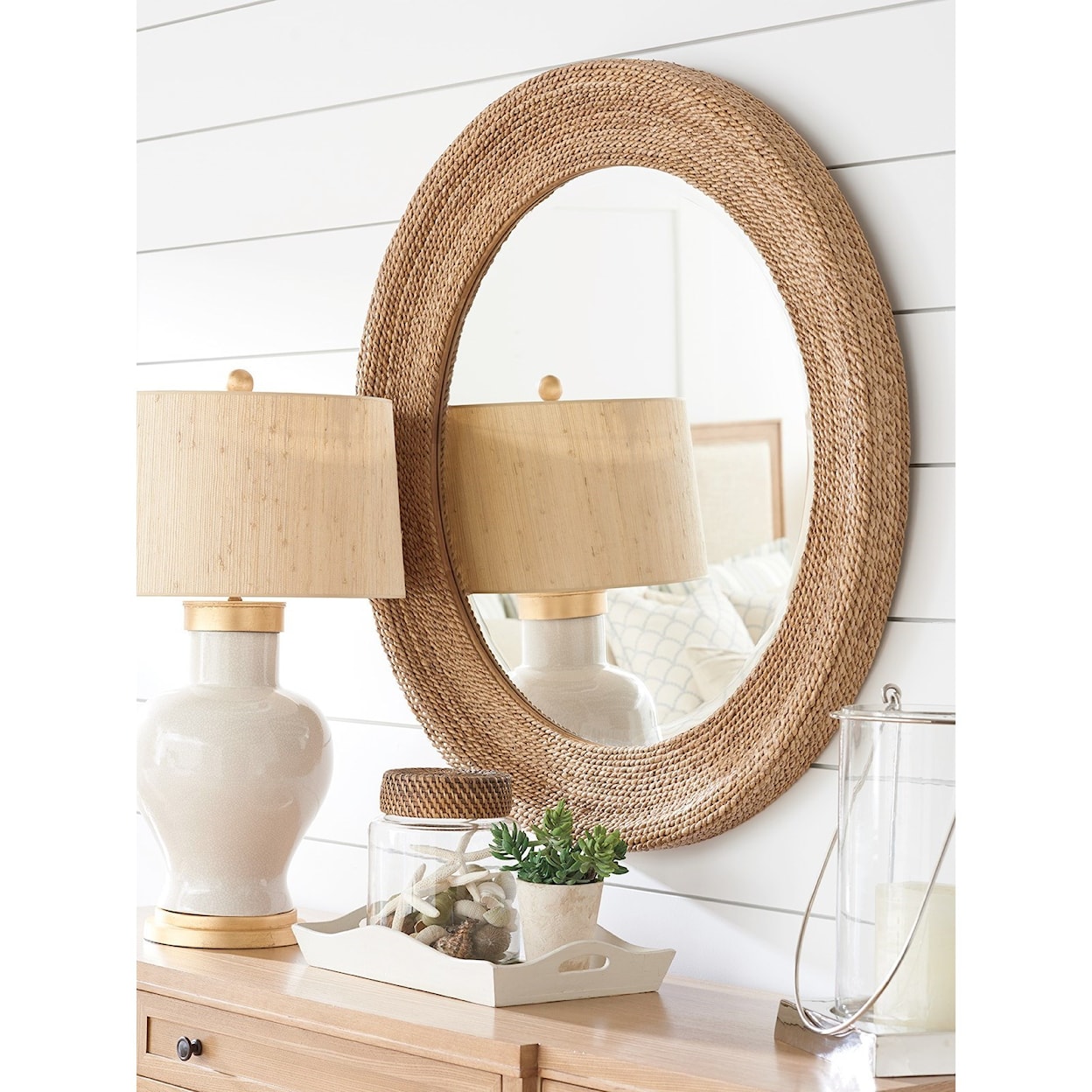 Barclay Butera Newport La Jolla Woven Round Mirror