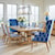 Barclay Butera Newport Seven Piece Dining Set with Oceanfront Table and Seacliff Custom Fabric Host Chairs