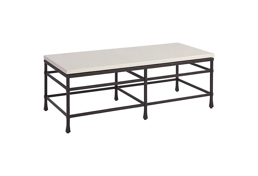 Newport Breakwater Metal And Stone Cocktail Table by Barclay Butera at Esprit Decor Home Furnishings