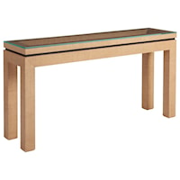 Harbor Raffia Console Table with Glass Top