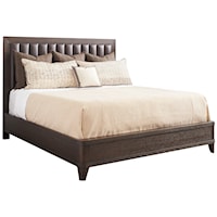 Talisker King Upholstered Panel Bed with Channel Tufting