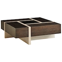 Solace Square Cocktail Table with Decorative Metal Insert