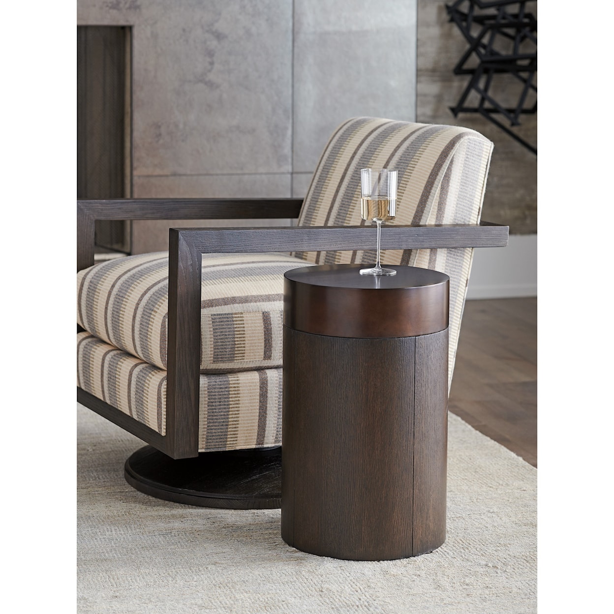 Barclay Butera Park City Black Diamond Round End Table