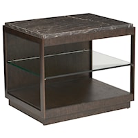 Summit Rectangular End Table with Veneered Alpine St. Marco Marble Top