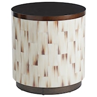 Crescent Commode End Table with Faux Horn Design