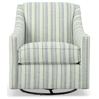 Transitional Upholstered Swivel Chair with Track Arms