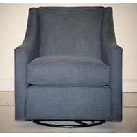 Transitional Upholstered Swivel Chair with Track Arms