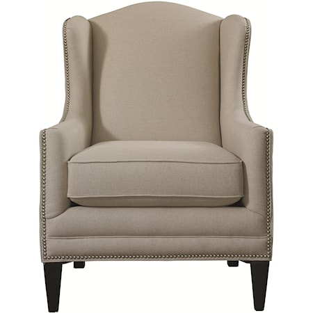 Transitional Accent Chair with Wing Back