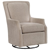 Transitional Swivel Glider Chair with Wing Styled Back