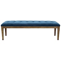 60 Inch Rectangular Ottoman with Tapered Wood Legs