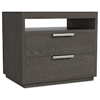 Modern-Astor Nightstand with Glass Top Insert