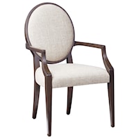 Modern Upholstered Arm Chair with Oval Back
