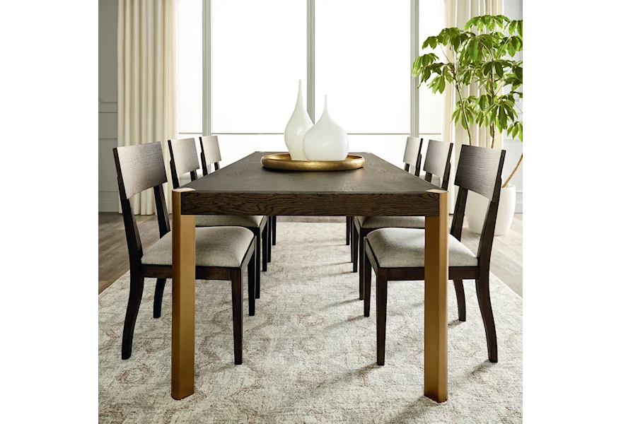 Modern - Astor and Rivoli 7-Piece Table and Chair Set by Bassett at VanDrie Home Furnishings
