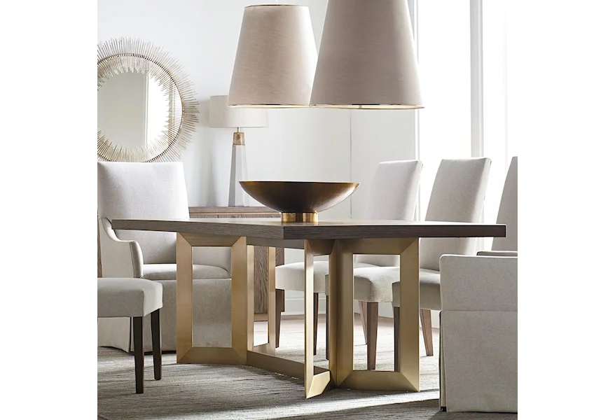 Modern - Astor and Rivoli 90" Dining Table by Bassett at VanDrie Home Furnishings