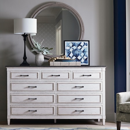 Dresser and Mirror Set