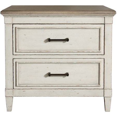 Cottage Nightstand with Weathered Finish
