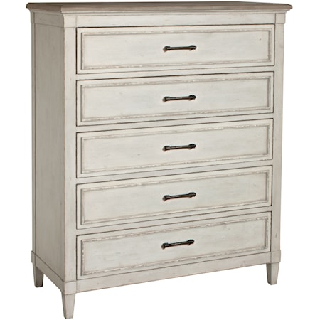 Cottage 5 Drawer Chest with Weathered Finish