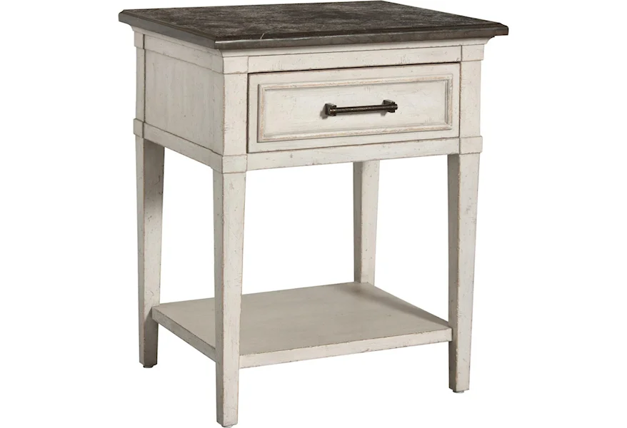 Bella Stone Top Bedside Table by Bassett at Williams & Kay