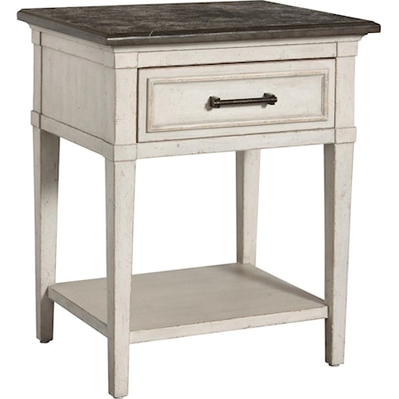 Stone Top Bedside Table