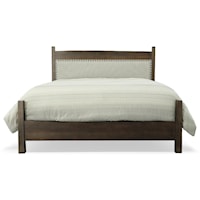 King Live Edge Bed with Upholstered Insert and Nail Head