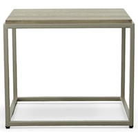 Oak and Metal Bistro Style End Table