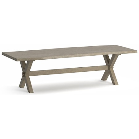 Crossbuck Oak Live Edge Dining Table