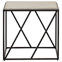 Modern Industrial End Table with Concrete Top