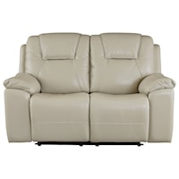 Casual Reclining Loveseat with Cup Holders