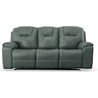 Casual Reclining Sofa with Cup Holders