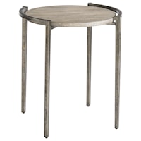 Contemporary Round End Table with Metal Base