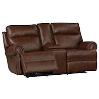 Power Reclining Leather Console with Power Headrests
