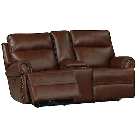 Power Reclining Leather Console