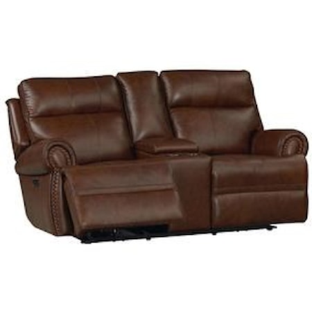 Power Reclining Leather Console