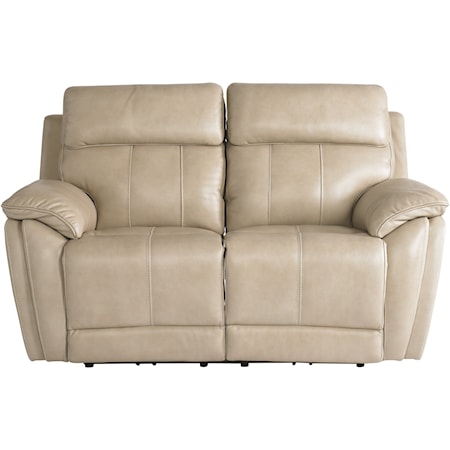 Transitional Motion Loveseat with Adjustable Power Headrest