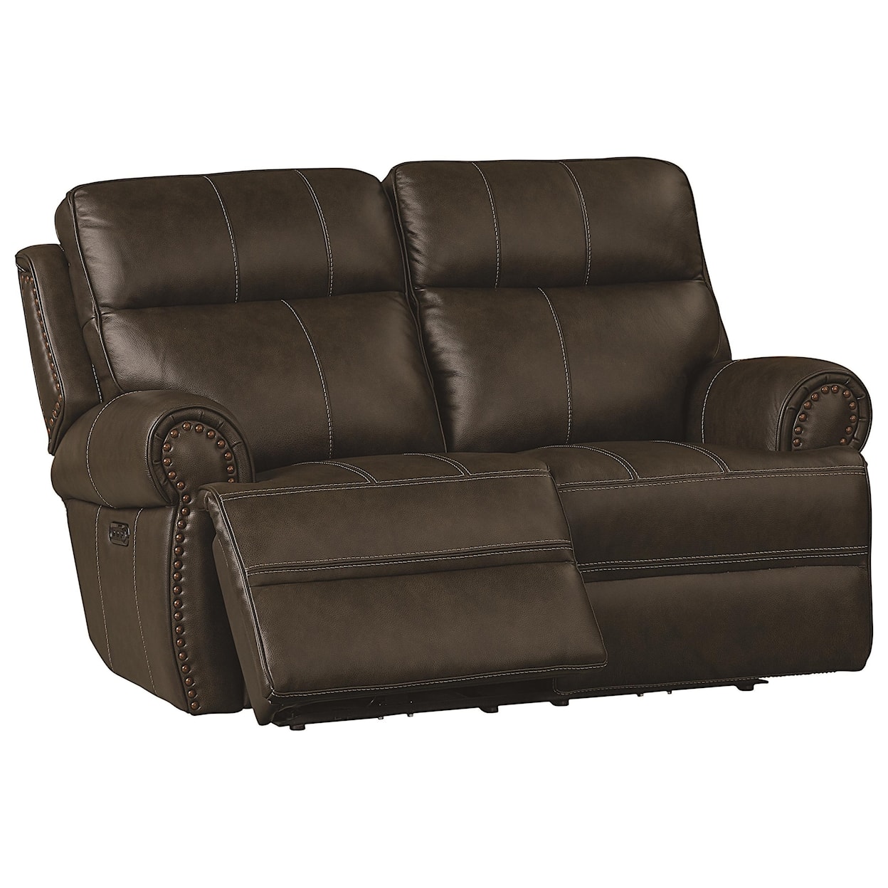 Bassett Club Level Claremont Power Leather ZG Reclining Loveseat