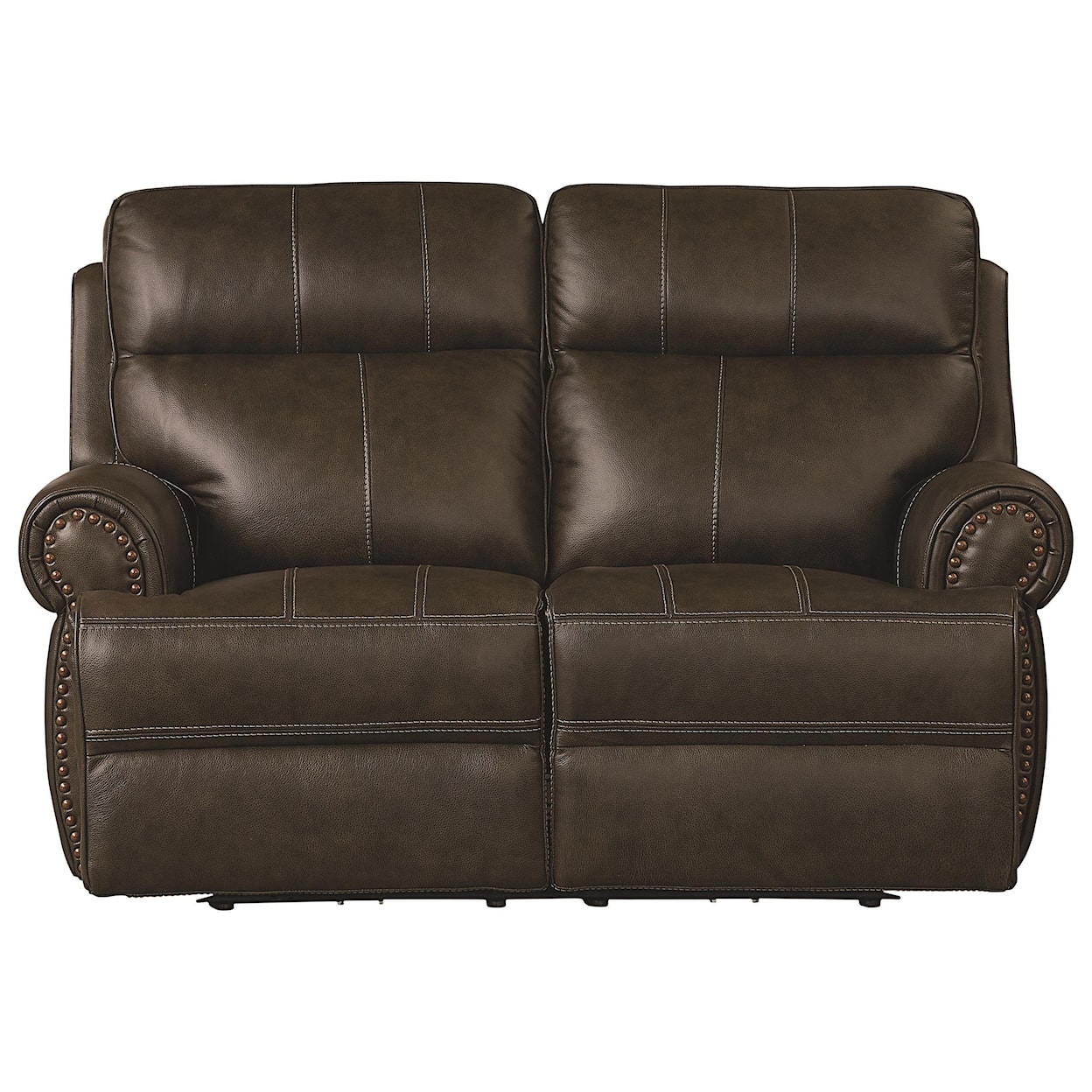 Bassett Club Level Claremont Power Leather ZG Reclining Loveseat